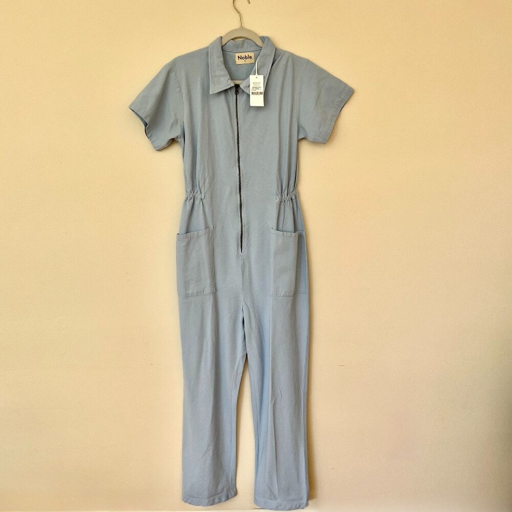 Light Blue Cropped Jumpsuit